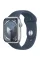 Apple Watch Series 9 45mm GPS+LTE Silver Aluminum Case with Storm Blue Sport Band (M/L)